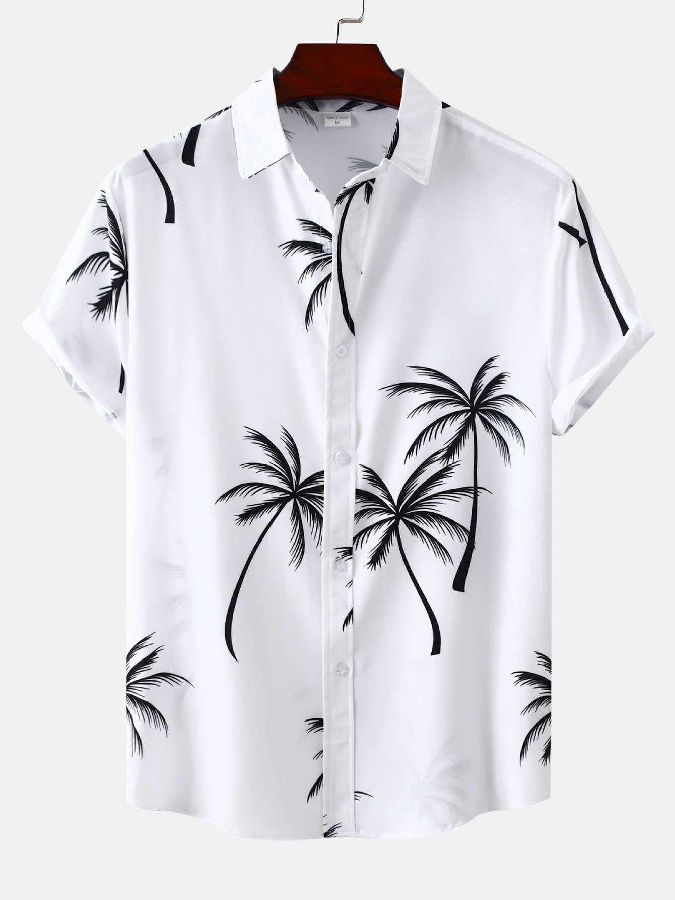 Chemise boutonnée à imprimé feuilles tropicales