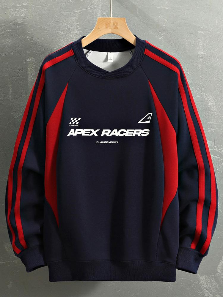 Sweat-shirt oversize color block à slogan Racing