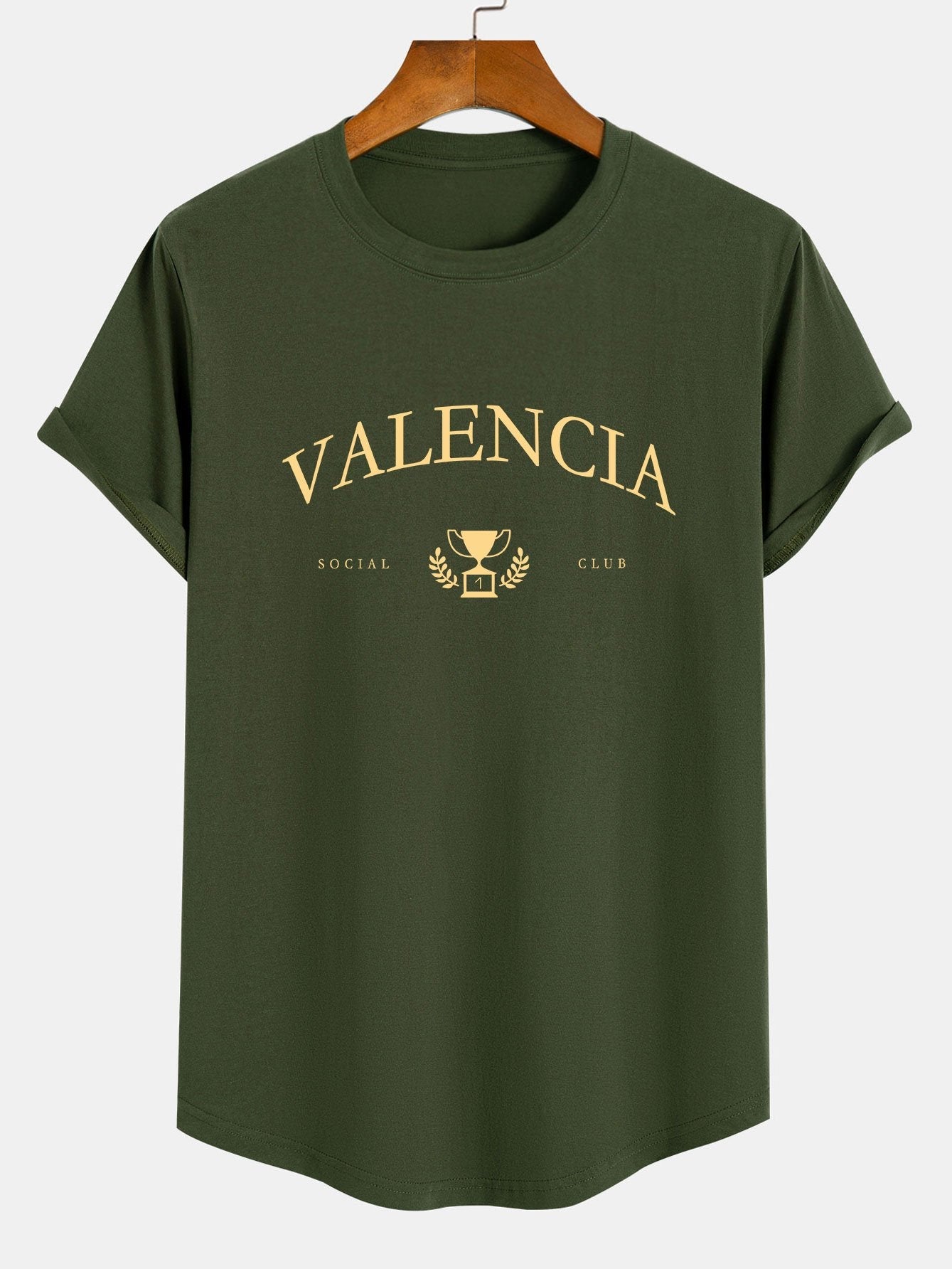 Valencia Slogan Print Cotton Arc Hem T-Shirt