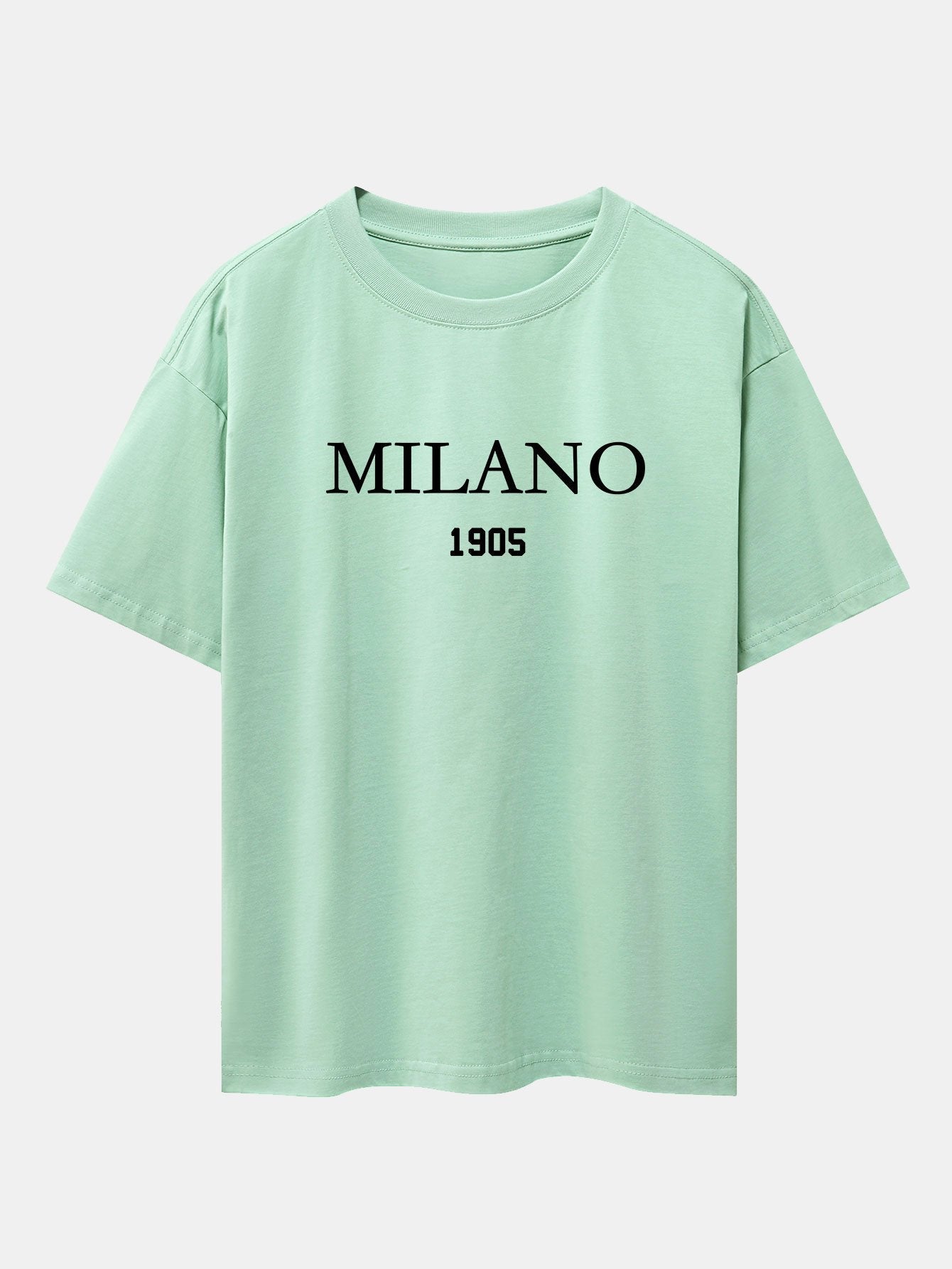 Milano Slogan Print Drop Shoulder Oversize T-Shirt