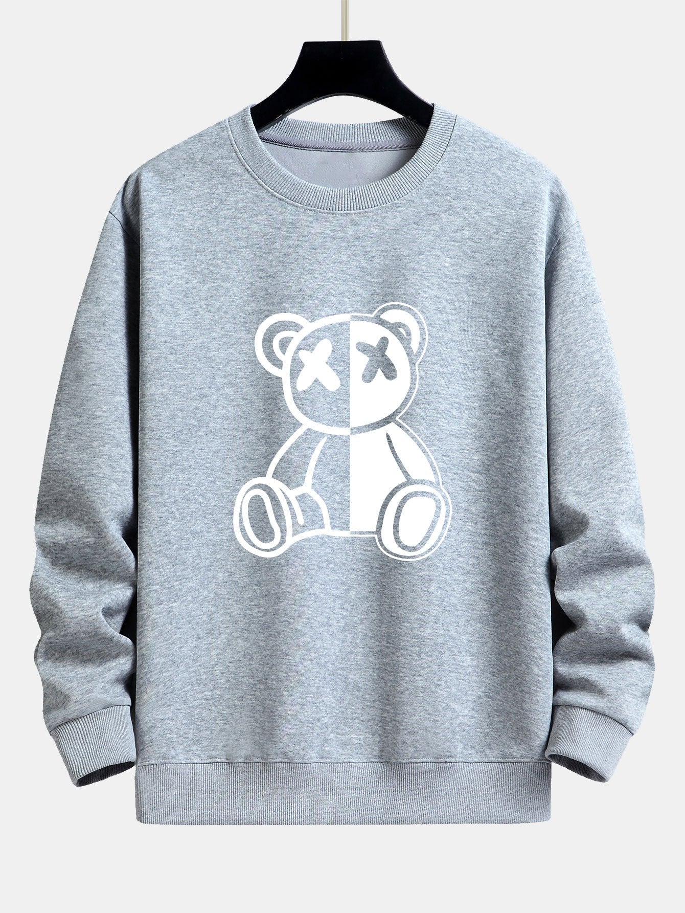 Sweat-shirt coupe décontractée à imprimé ours