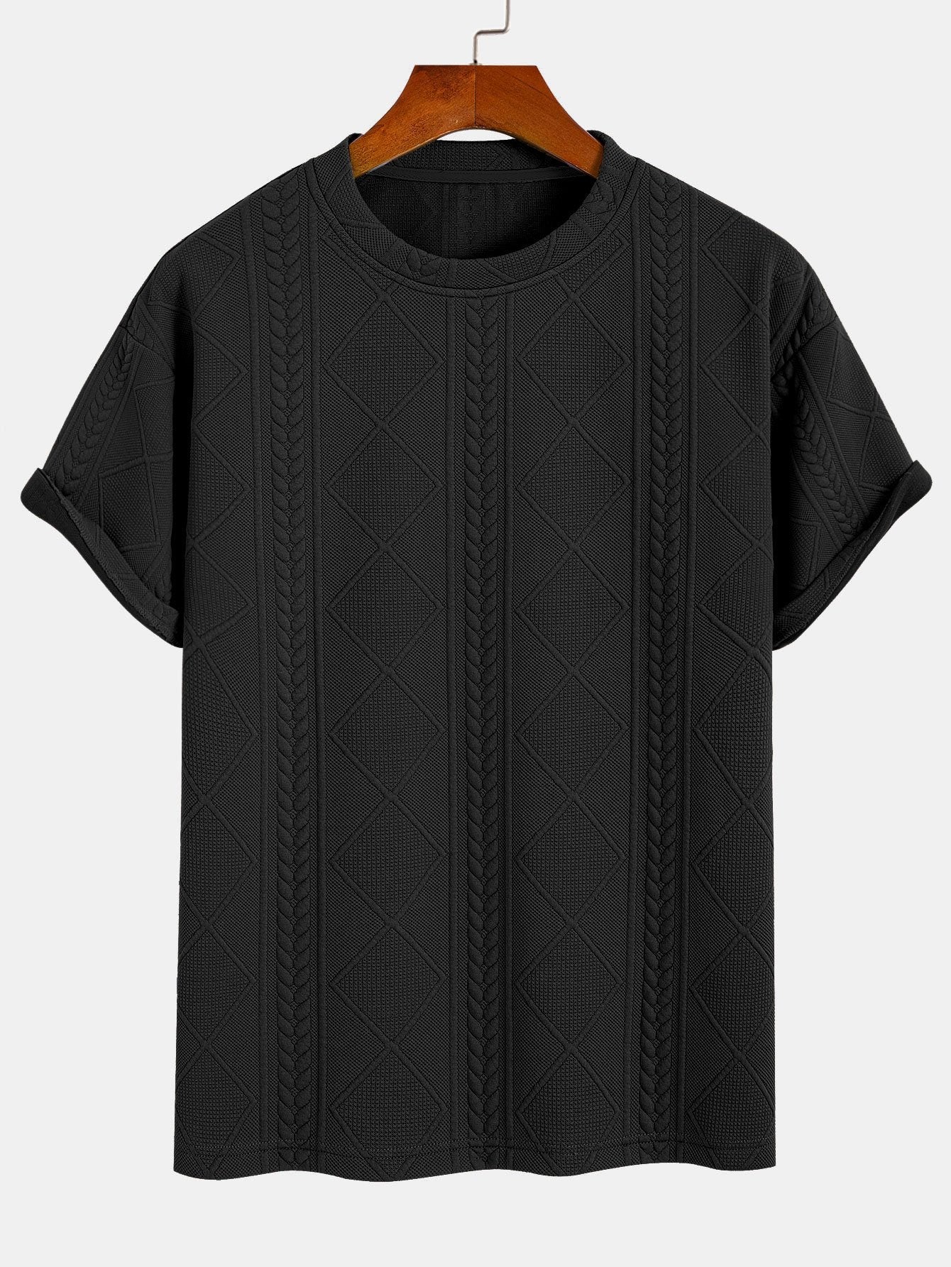 Oversize Geometric Jacquard T-Shirt