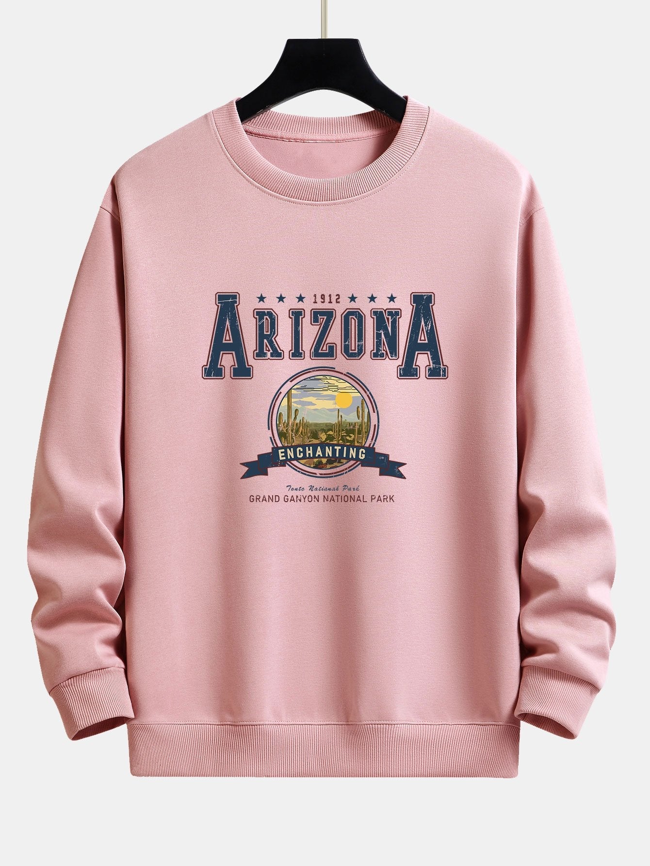 Sweat-shirt coupe décontractée à imprimé illustration de l'Arizona