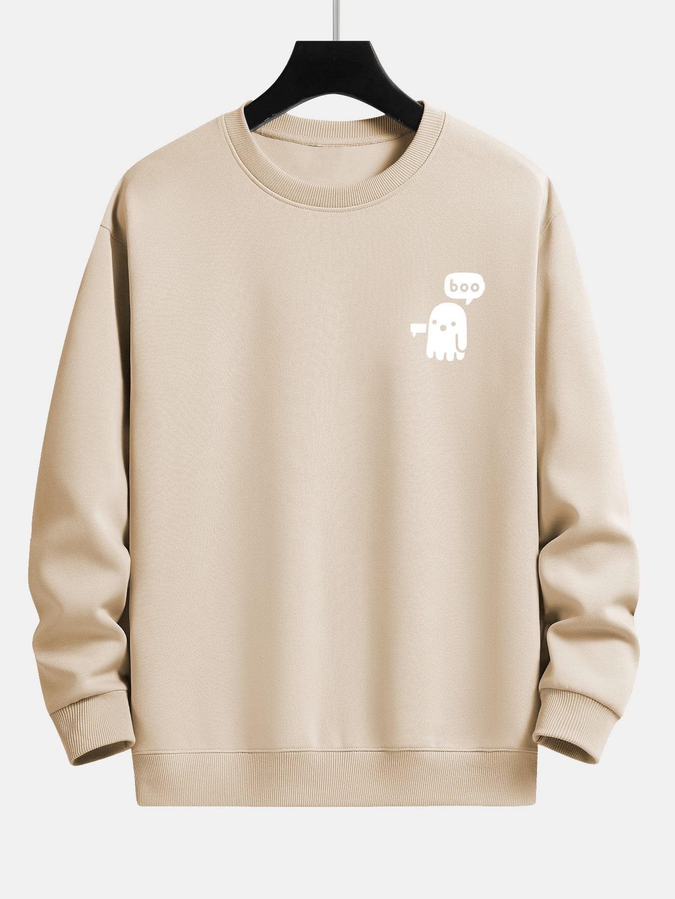 Boo Ghost Print Relax Fit Sweatshirt