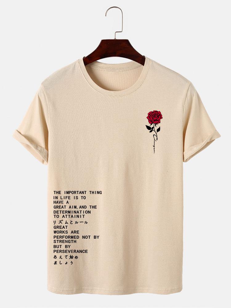 Rose Slogan Print T-Shirt