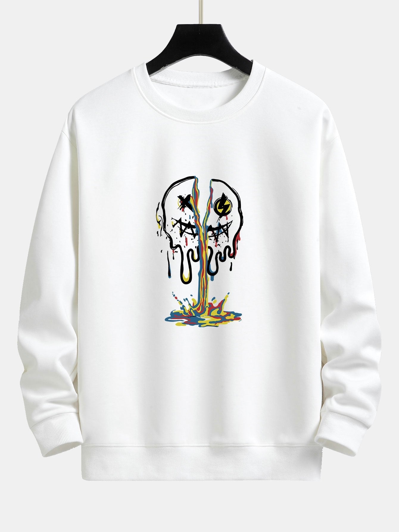 Sweat-shirt Coupe Relax à Imprimé Smiley Dissolvant Coloré