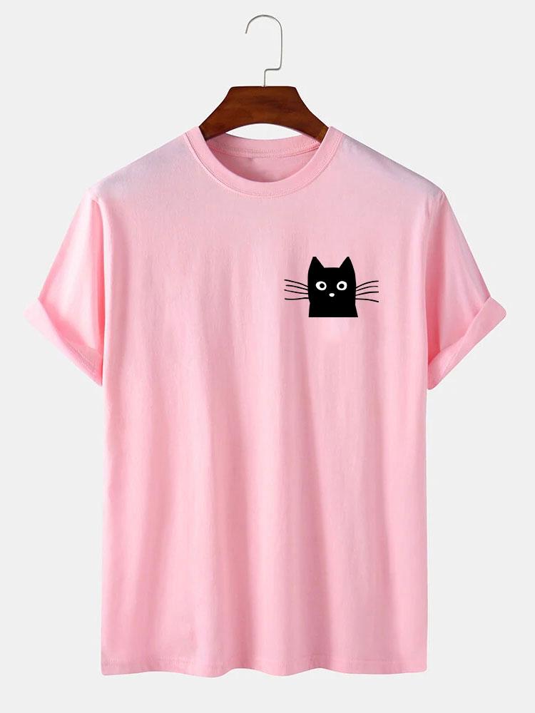 Cat Face Print T-Shirt