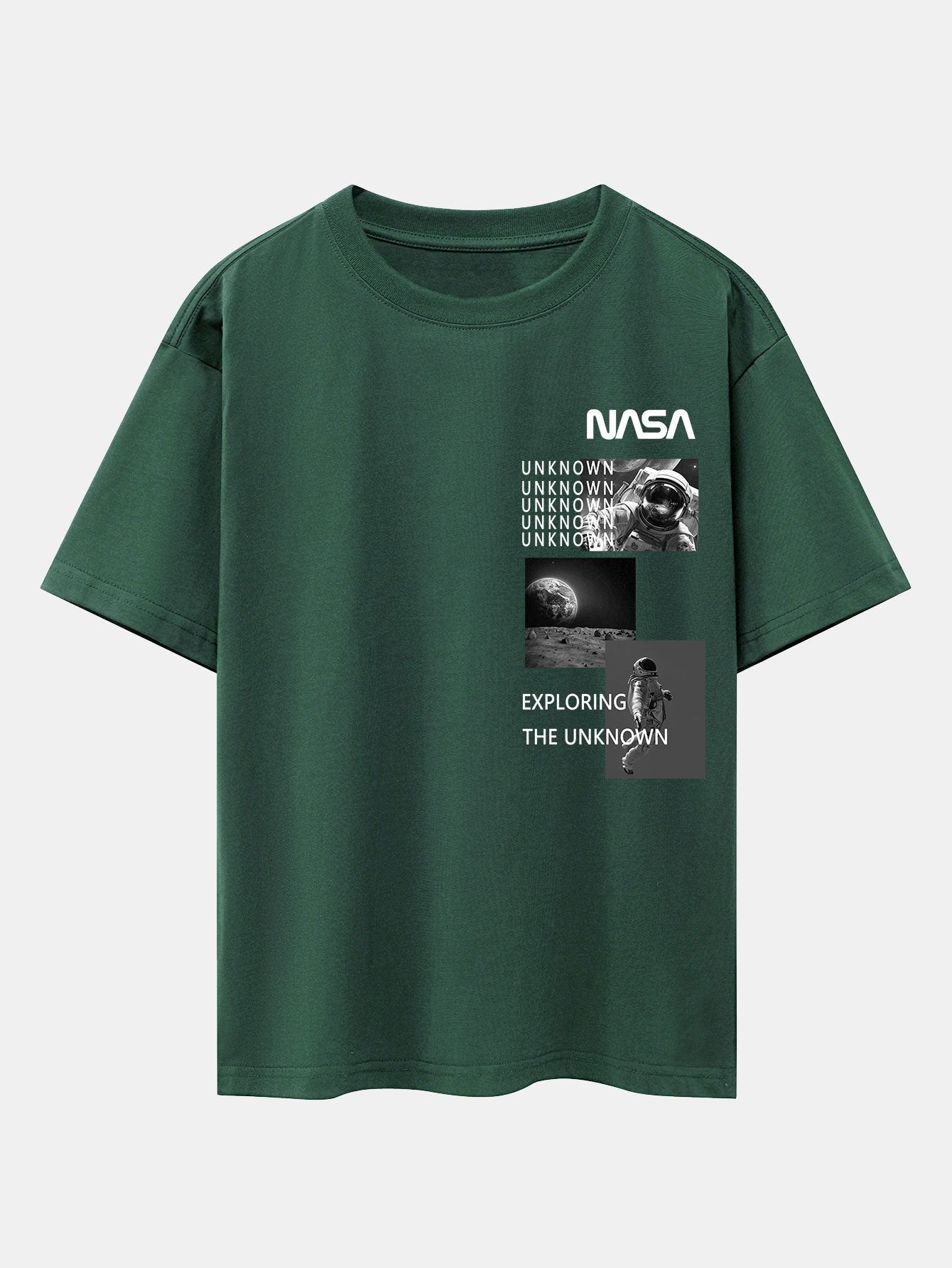 NASA Moon Landing Print Drop Shoulder Oversize T-Shirt