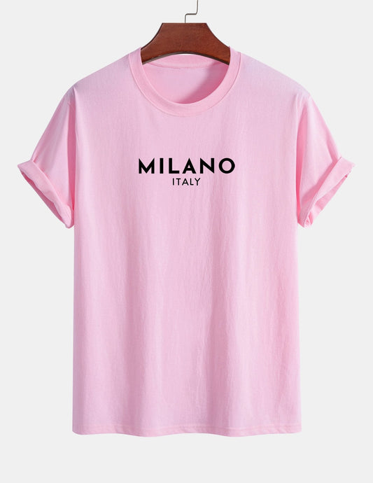 Regular Fit Milano Italy Print Cotton T-Shirt