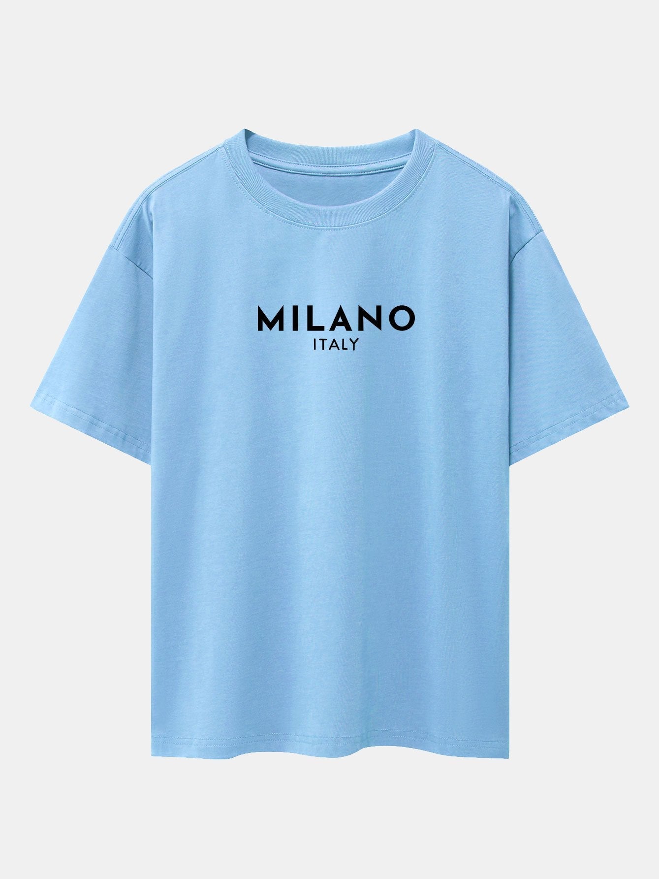 Milano Italy Print Drop Shoulder Oversize T-Shirt