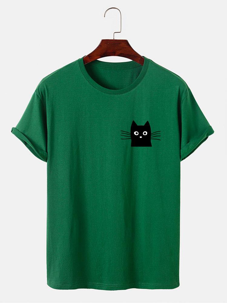 Cat Face Print T-Shirt