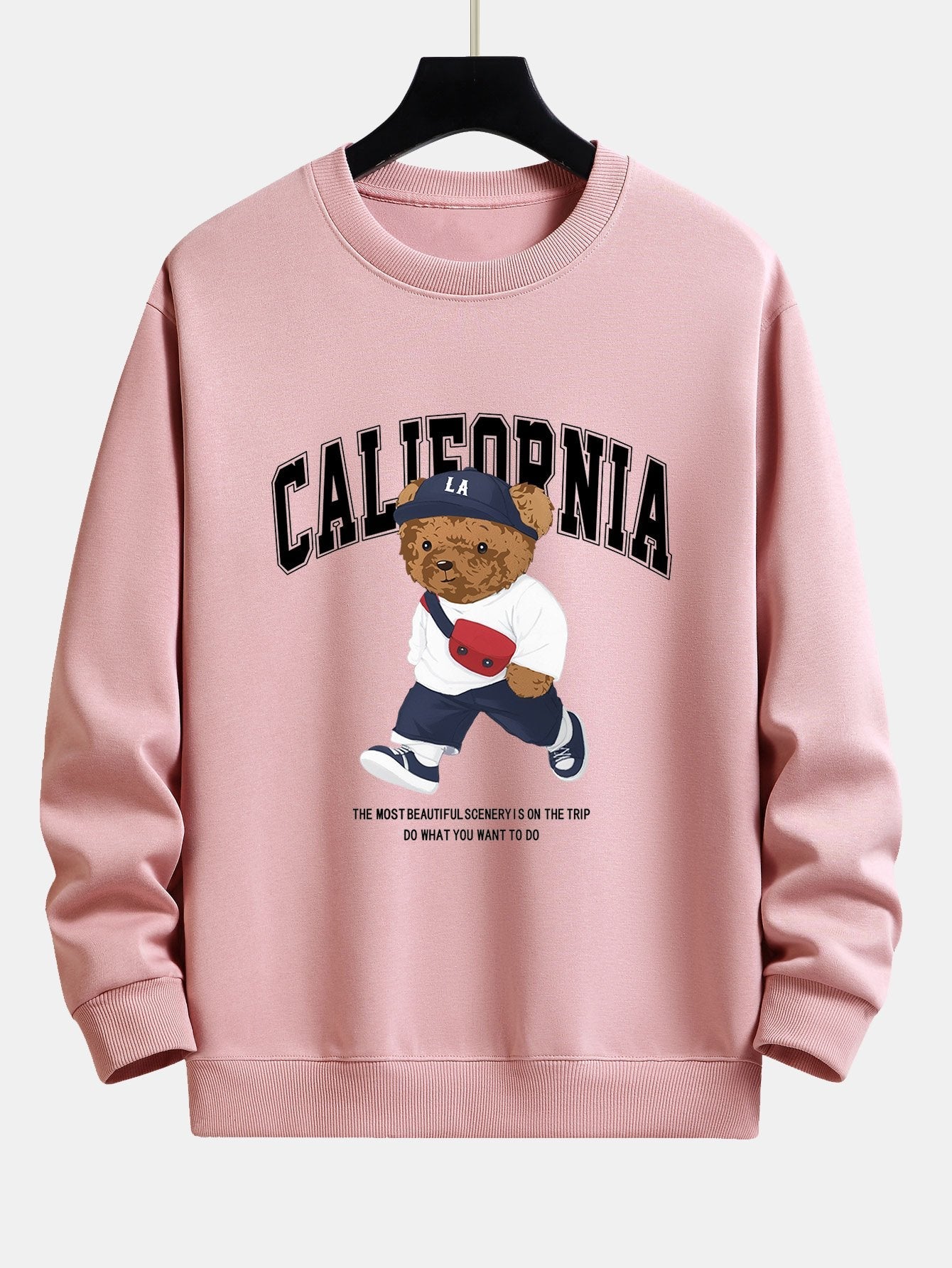 California Fashion - Sweat-shirt coupe décontractée à imprimé ours