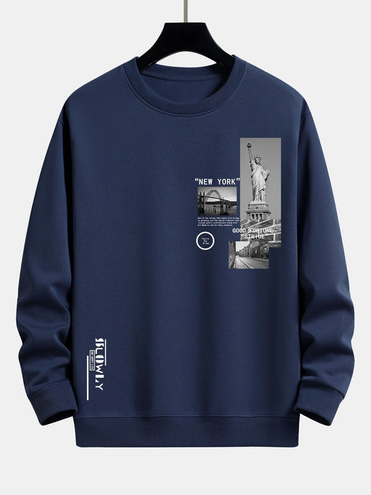 New York Architecture Print Relax Fit Sweatshirt