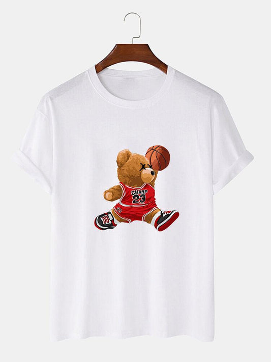 Basketball Player Bear Print T-Shirt