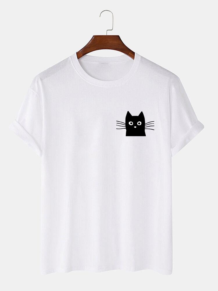 Cat Face Print T-Shirt