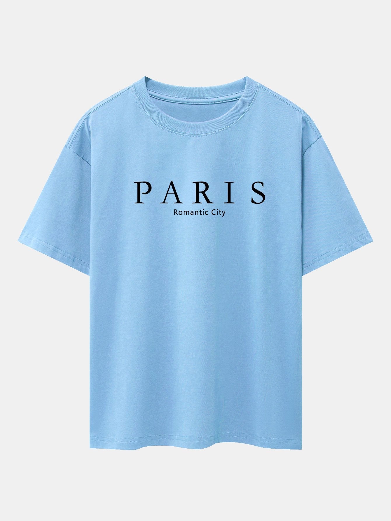 Paris Slogan Print Drop Shoulder Oversize T-Shirt