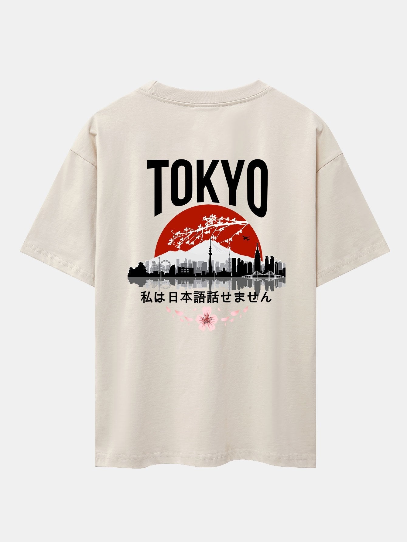 Tokyo Scenery Back Print Oversize T-Shirt