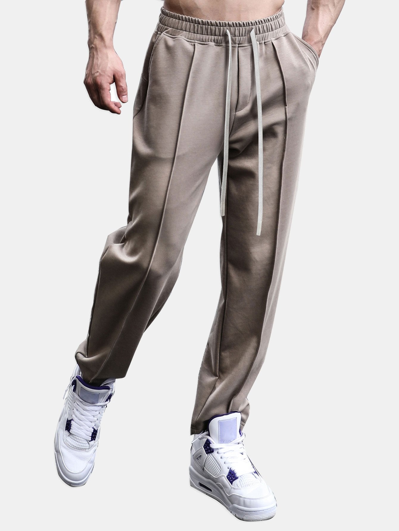 Tapered Jogger Pants With Pintuck