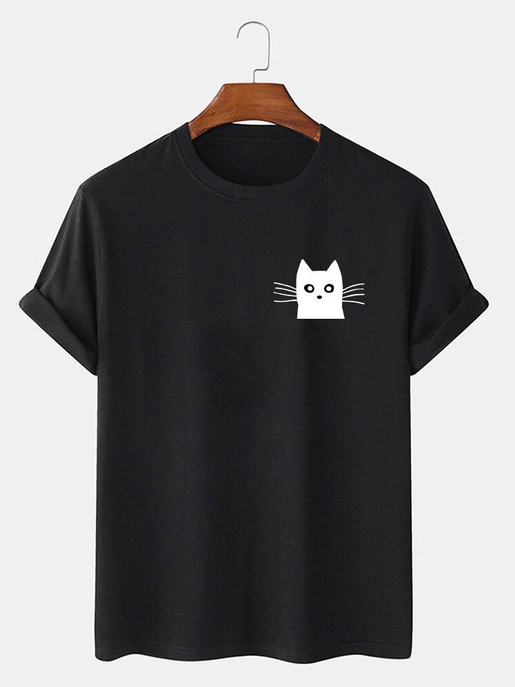 Cat Face Print T-Shirt