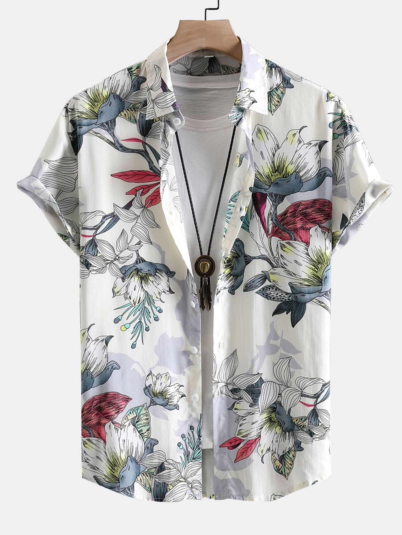 Chemise boutonnée en viscose à imprimé floral