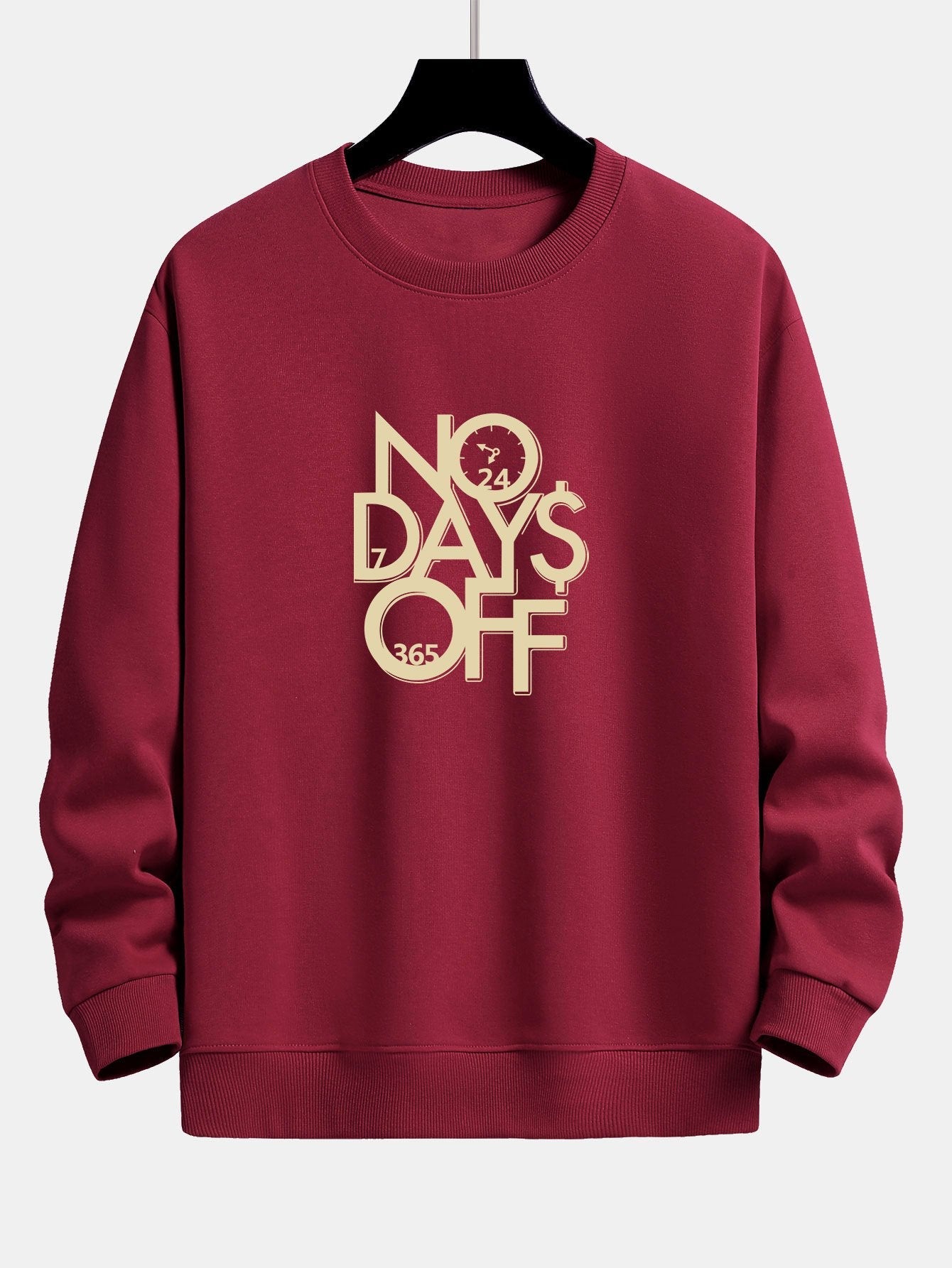 Sweat-shirt coupe décontractée à imprimé No Days Off