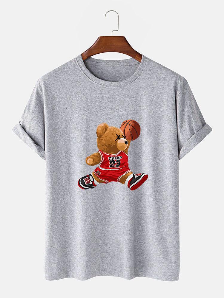 Basketball Player Bear Print T-Shirt