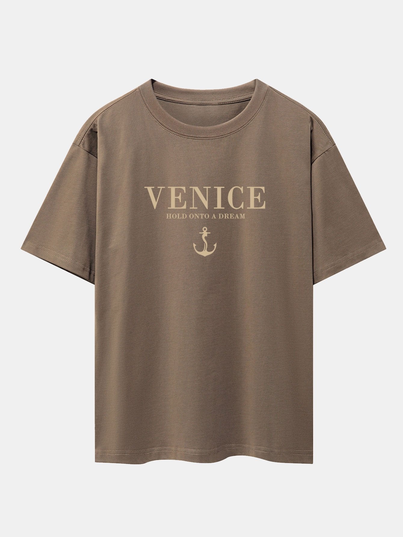 T-shirt oversize à épaules tombantes et imprimé ancre de Venise