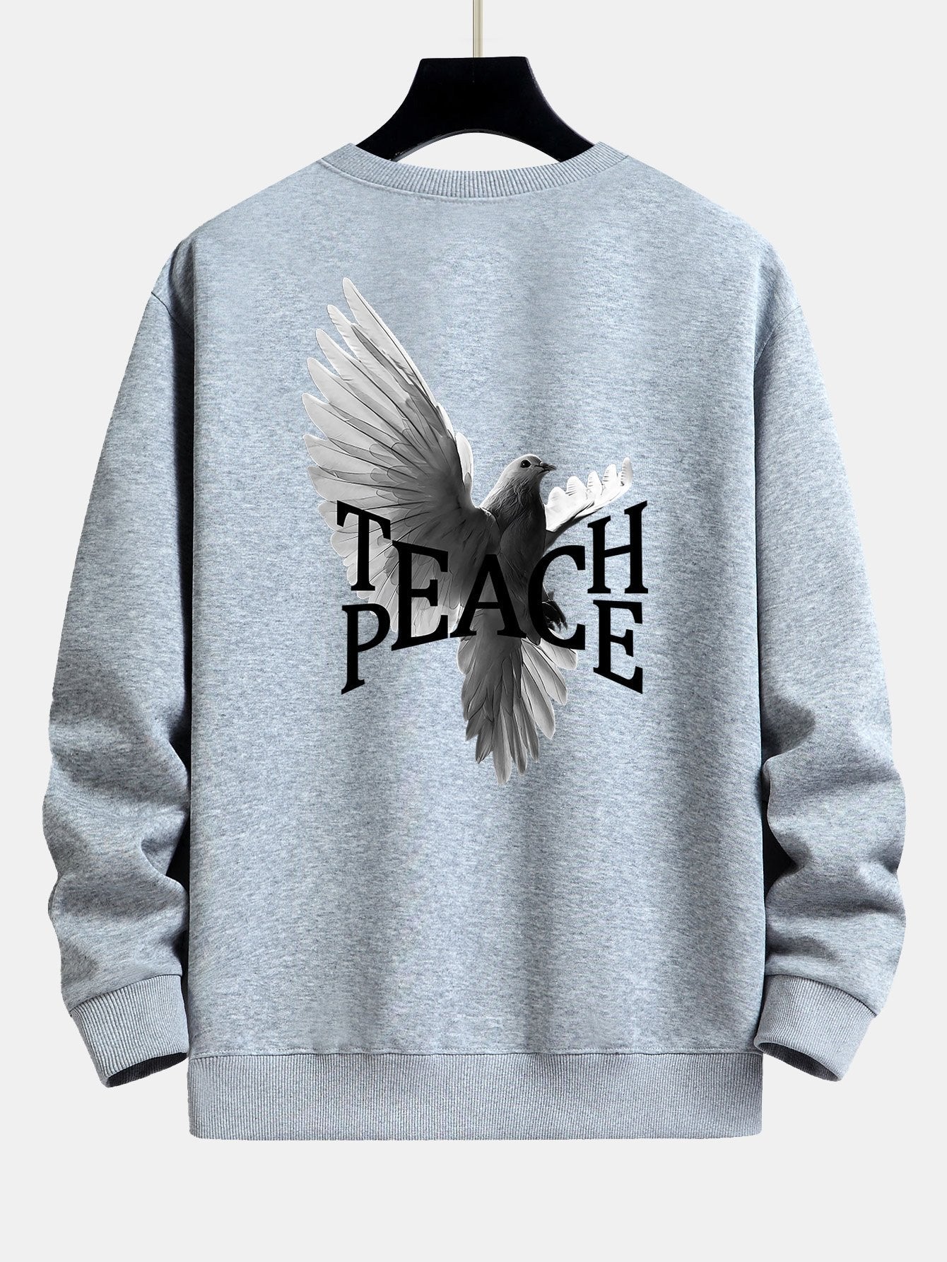 Sweat-shirt coupe décontractée à imprimé Peace Dove