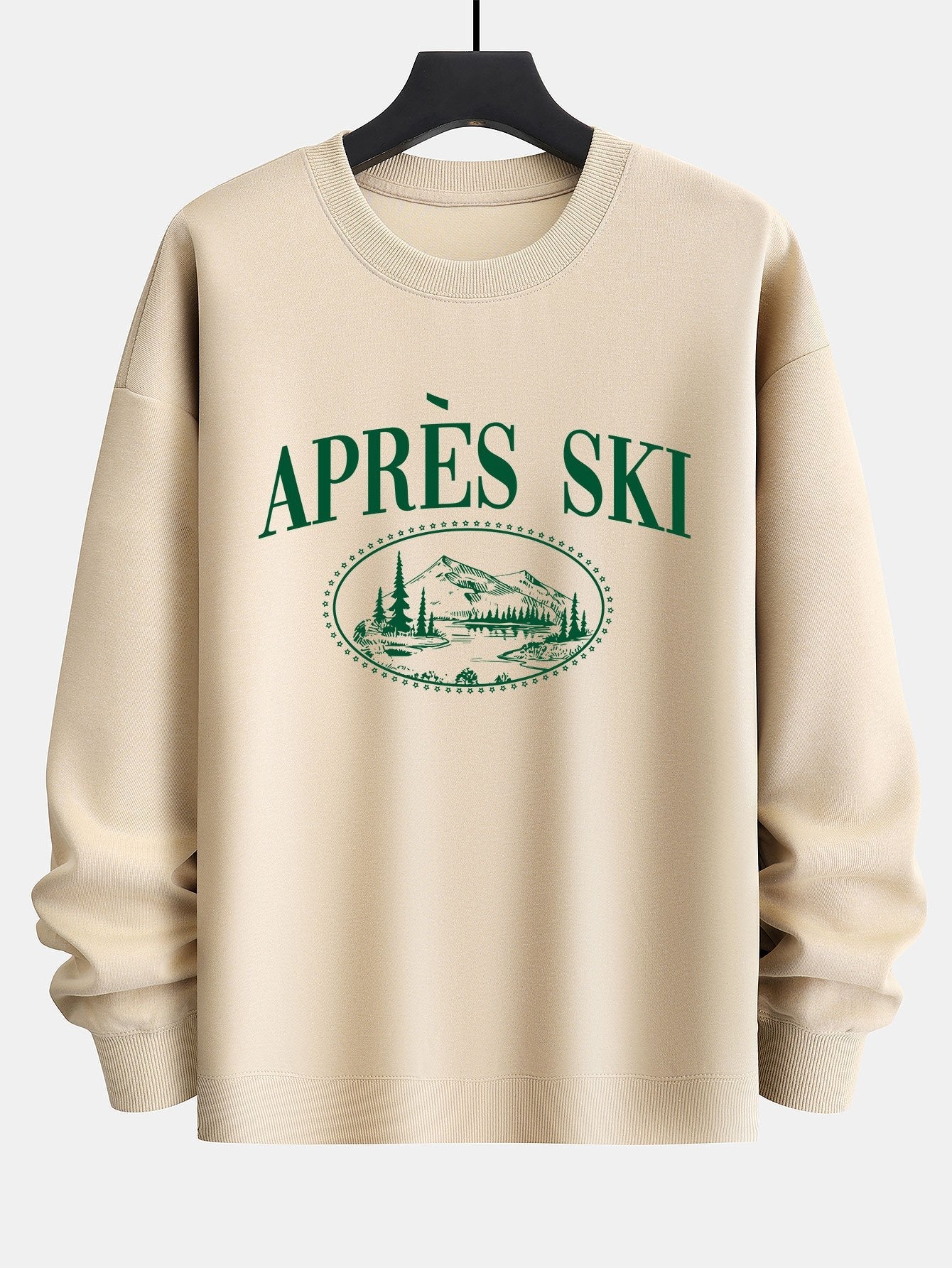 Sweat-shirt coupe décontractée à imprimé après-ski