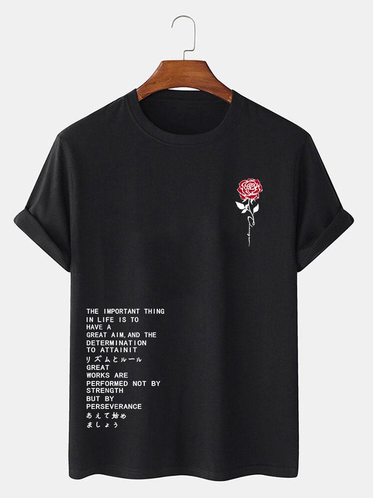 Rose Slogan Print T-Shirt