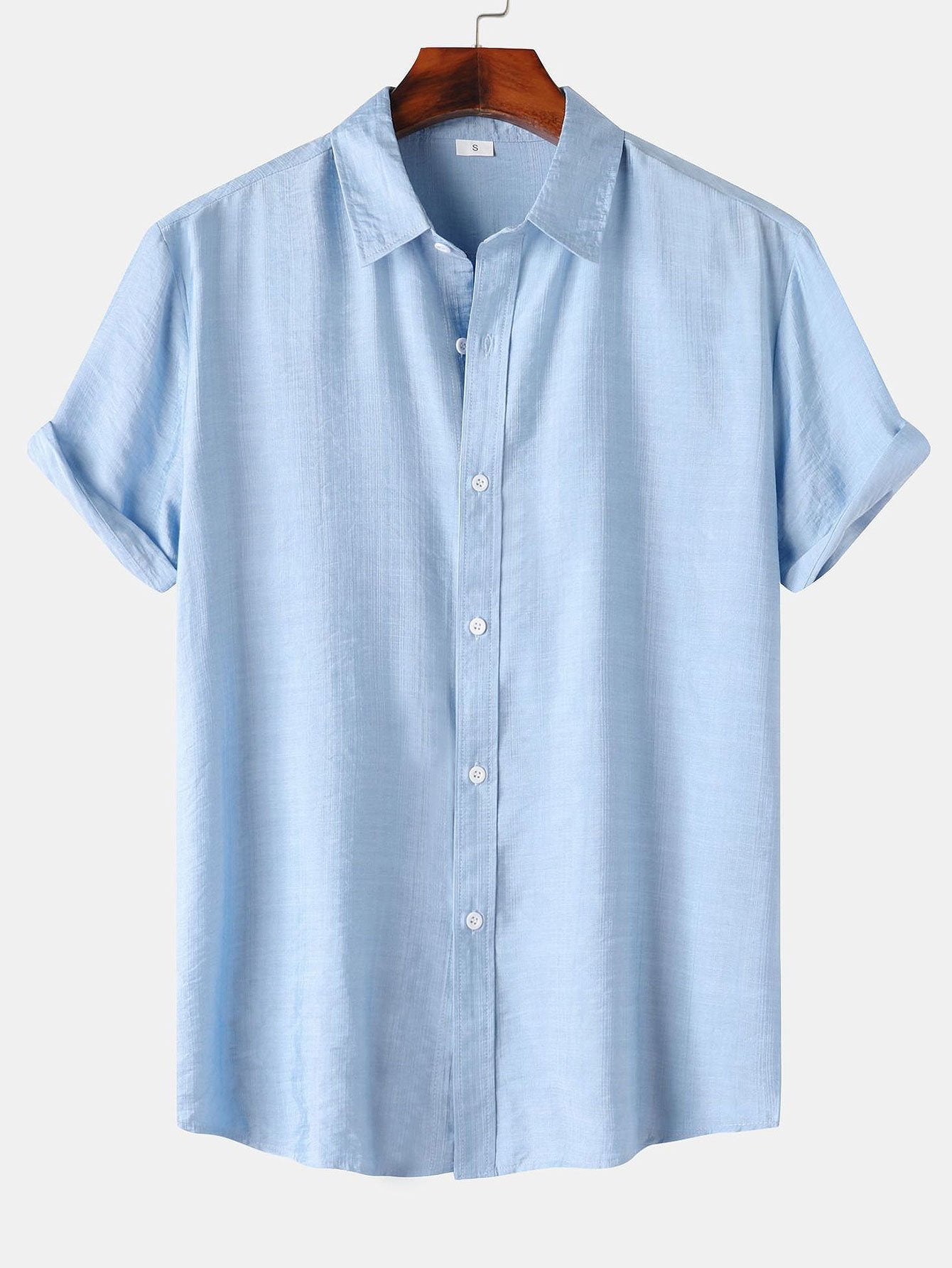 Chemise boutonnée texturée à manches courtes