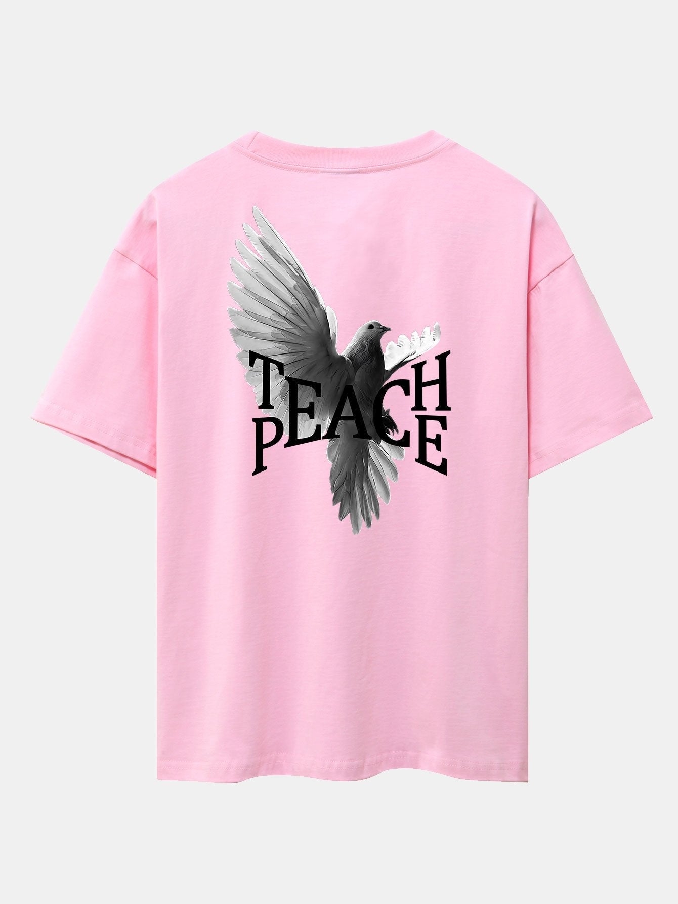 T-shirt oversize à épaules tombantes et imprimé au dos avec slogan Pigeon 