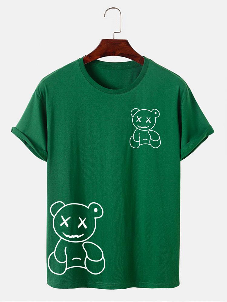 Line Shaped Bear Print T-Shirt