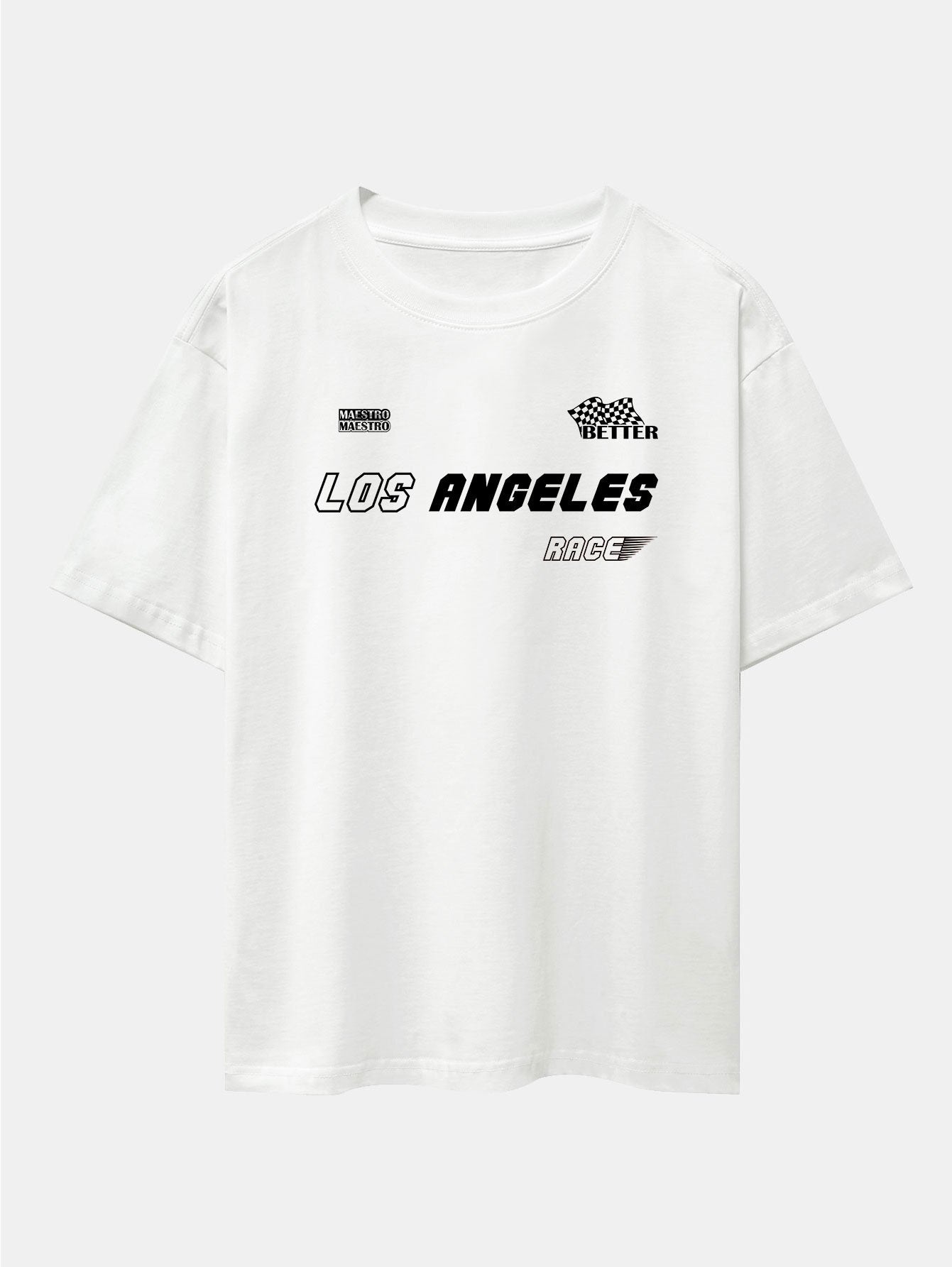 Los Angeles Slogan Print Drop Shoulder Oversize T-Shirt