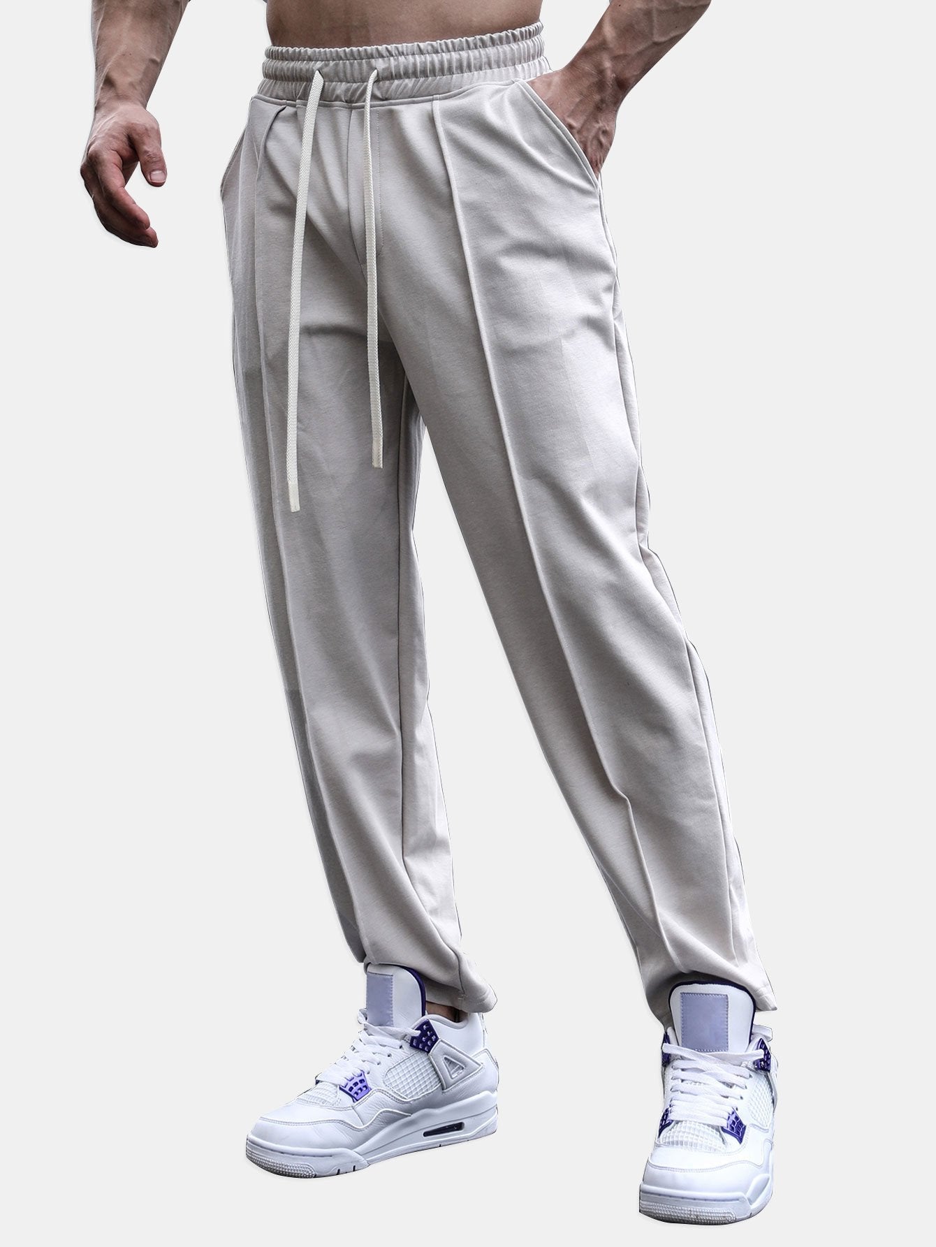 Tapered Jogger Pants With Pintuck