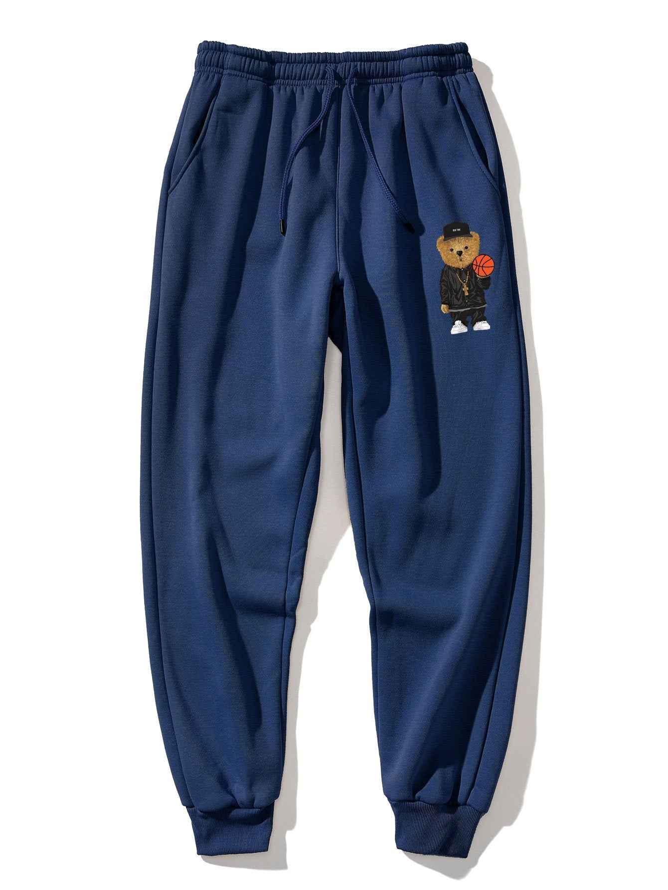 Basketball Bear Print Jogger Pants