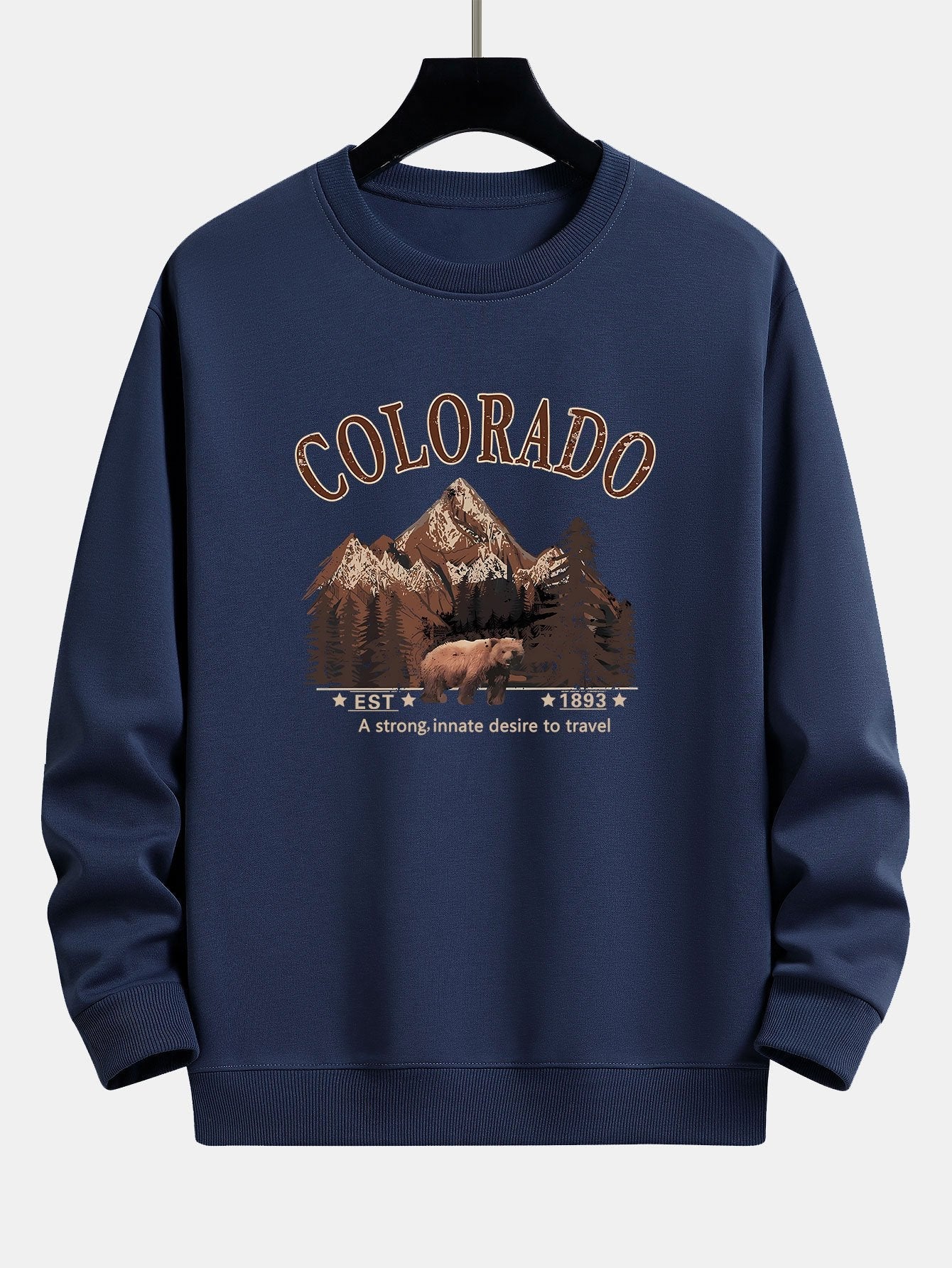 Sweat-shirt coupe décontractée à imprimé ours du Colorado