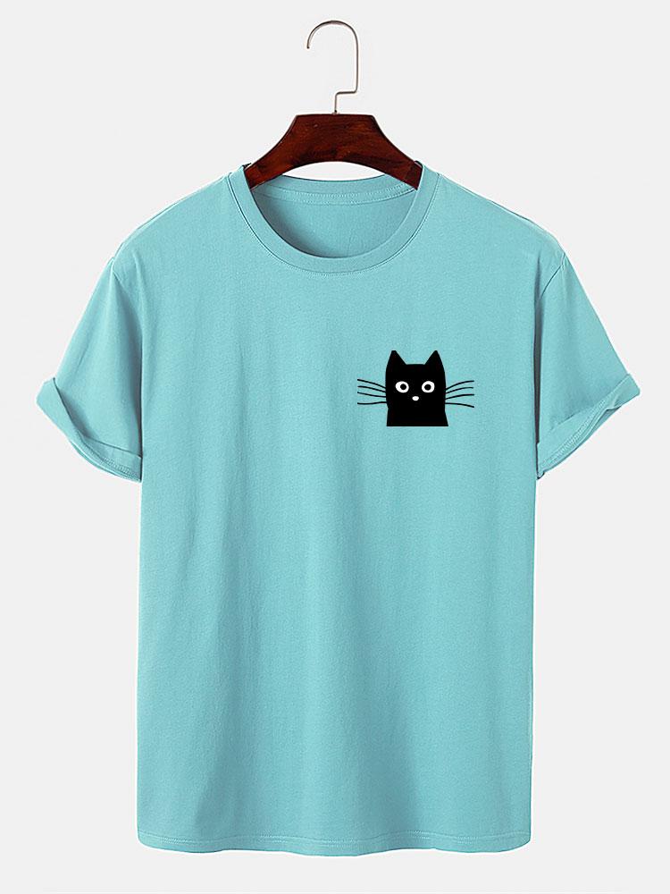 Cat Face Print T-Shirt