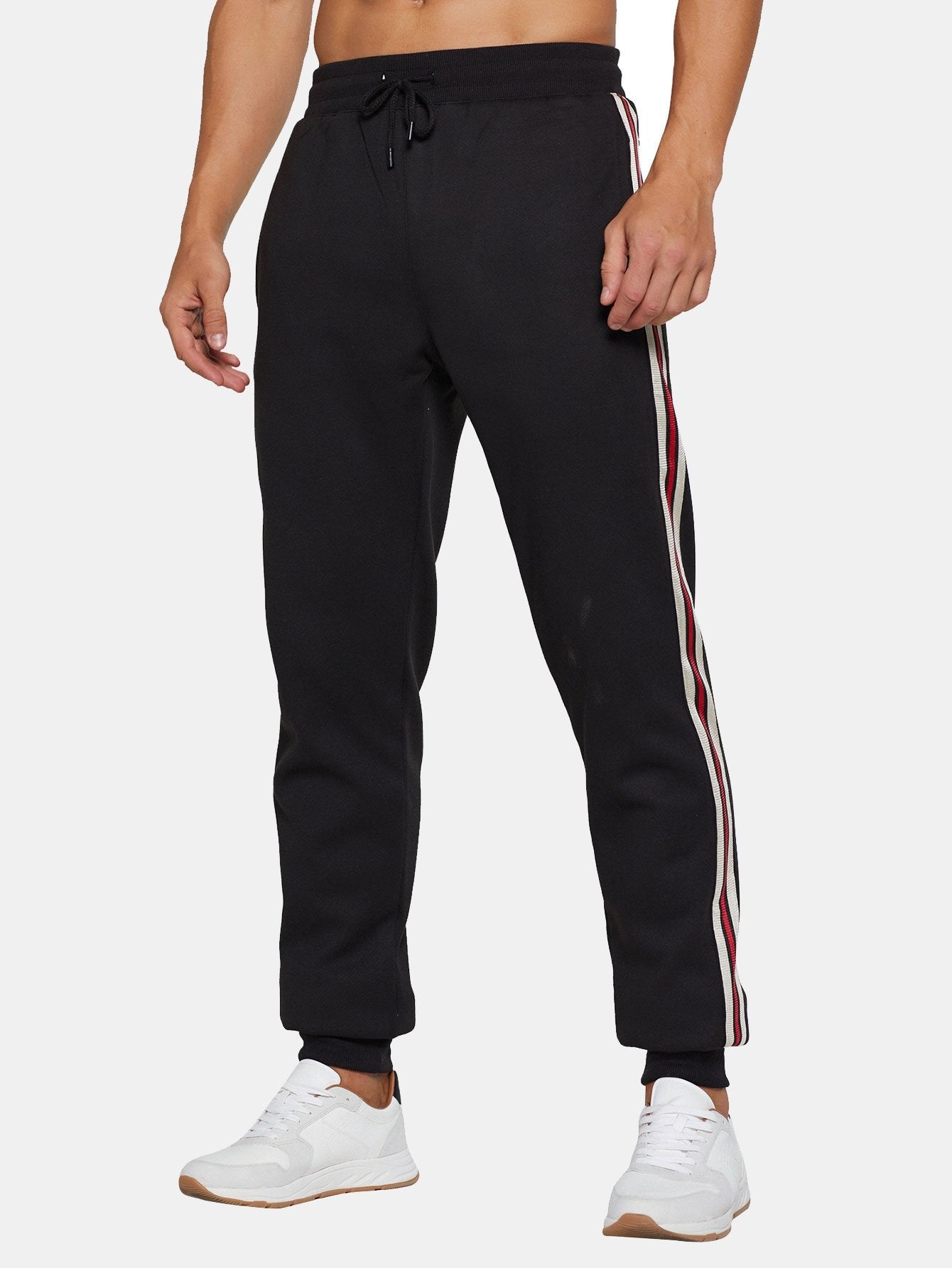 Pantalon de jogging à rayures latérales doublé Teddy