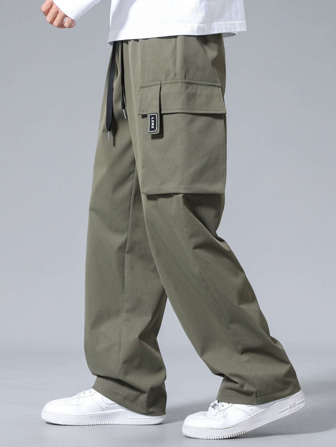 Pantalon cargo à cordon de serrage