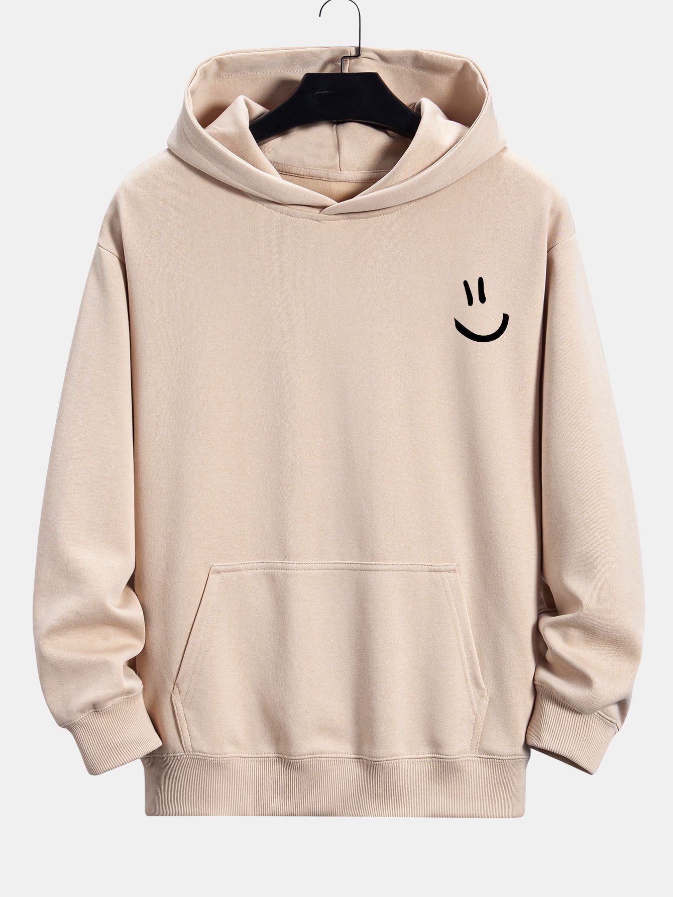 Smiley Face Print Relax Fit Hoodie