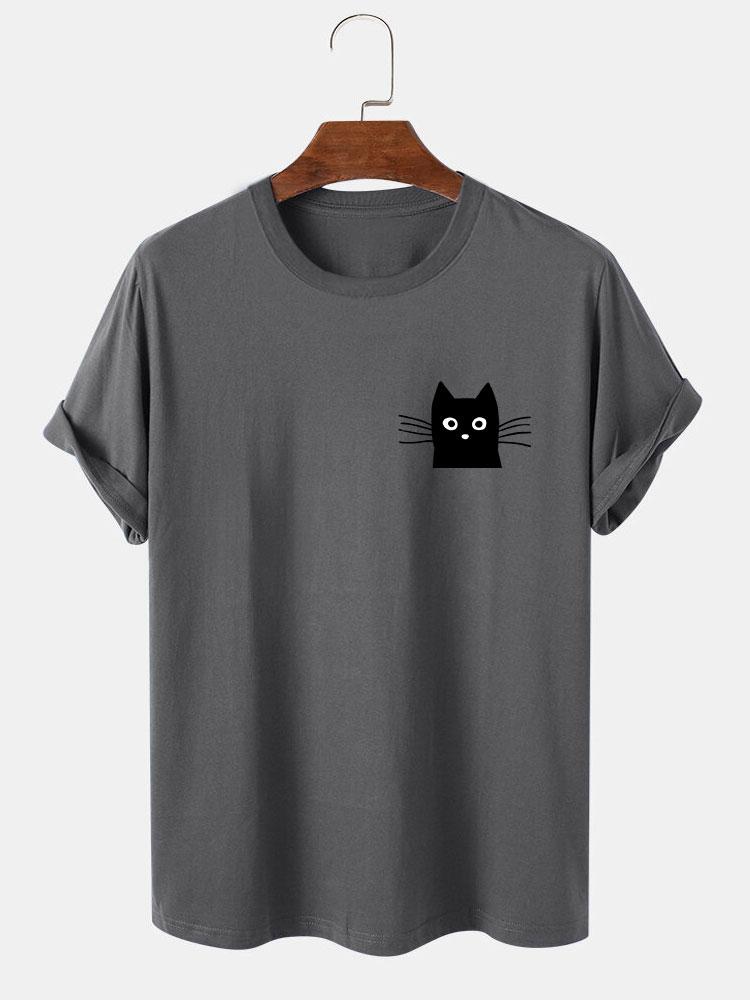 Cat Face Print T-Shirt