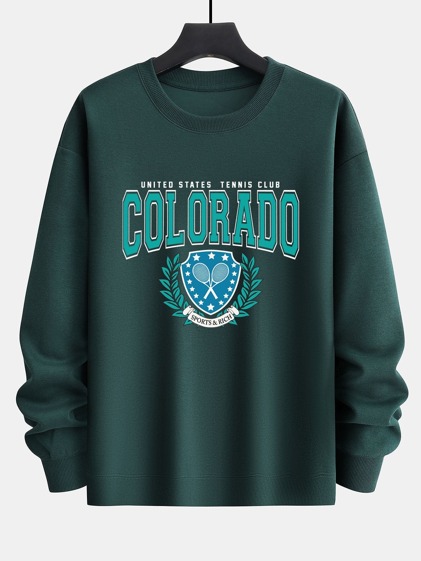 Colorado Tennis - Sweat-shirt coupe décontractée à imprimé universitaire