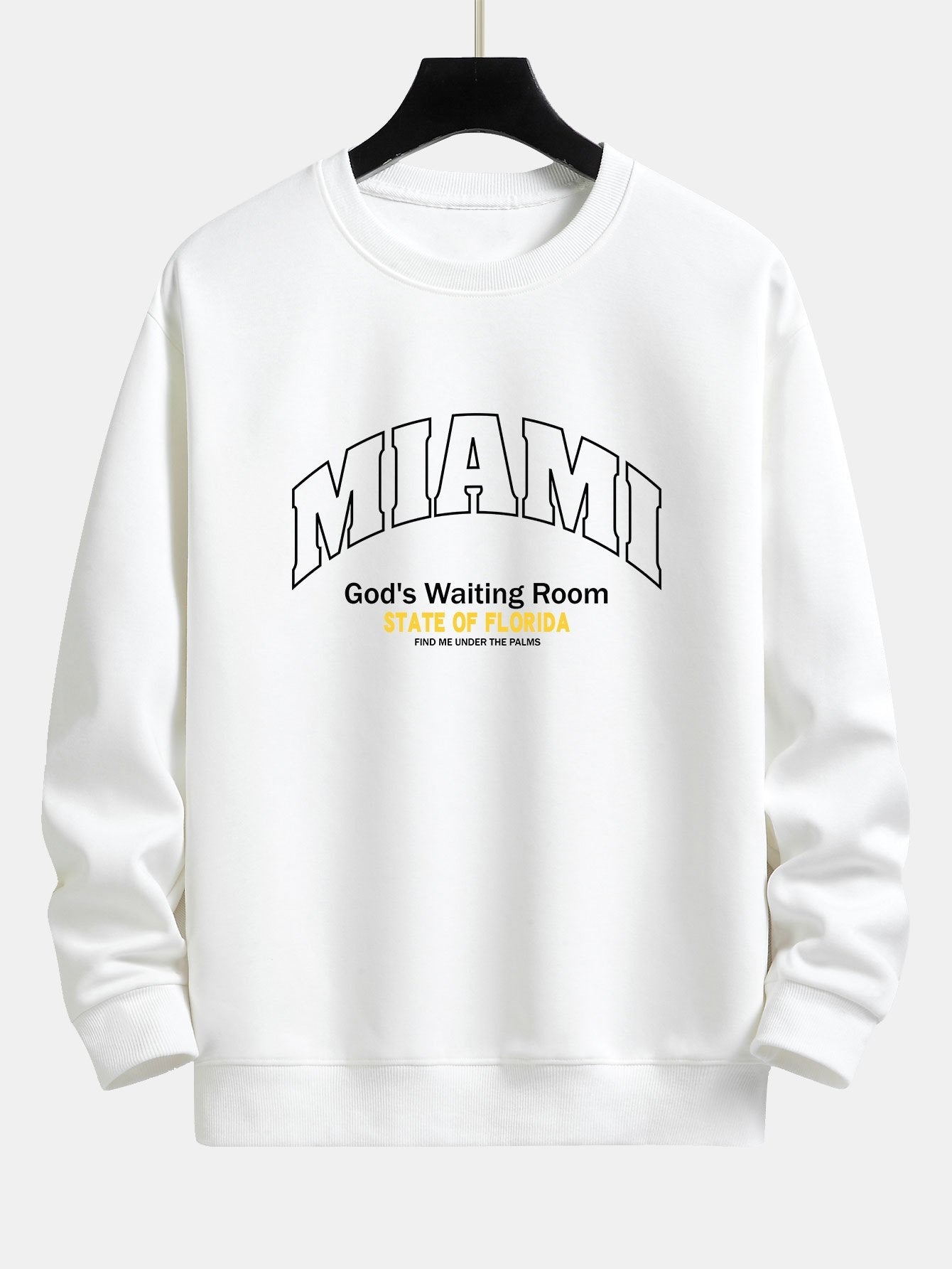 Sweat-shirt coupe décontractée à imprimé slogan Miami