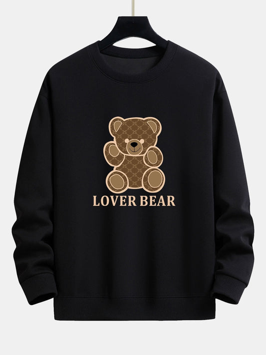 Sweat-shirt coupe décontractée à imprimé Lover Bear