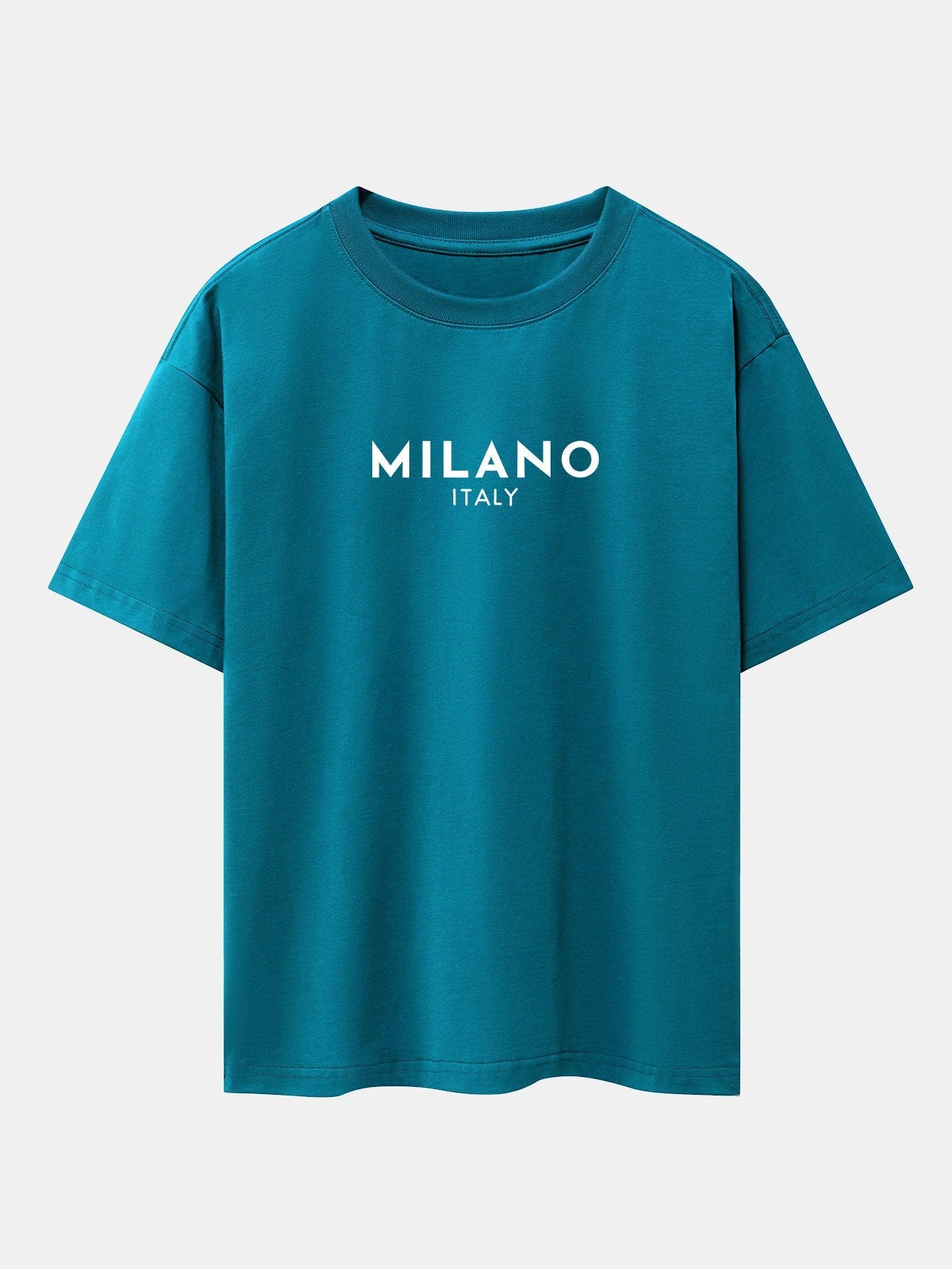 Milano Italy Print Drop Shoulder Oversize T-Shirt