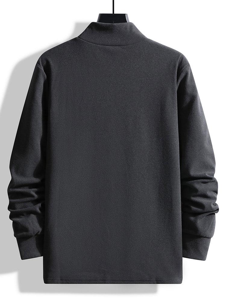 Fleece Long Sleeve Mock Neck T-Shirt