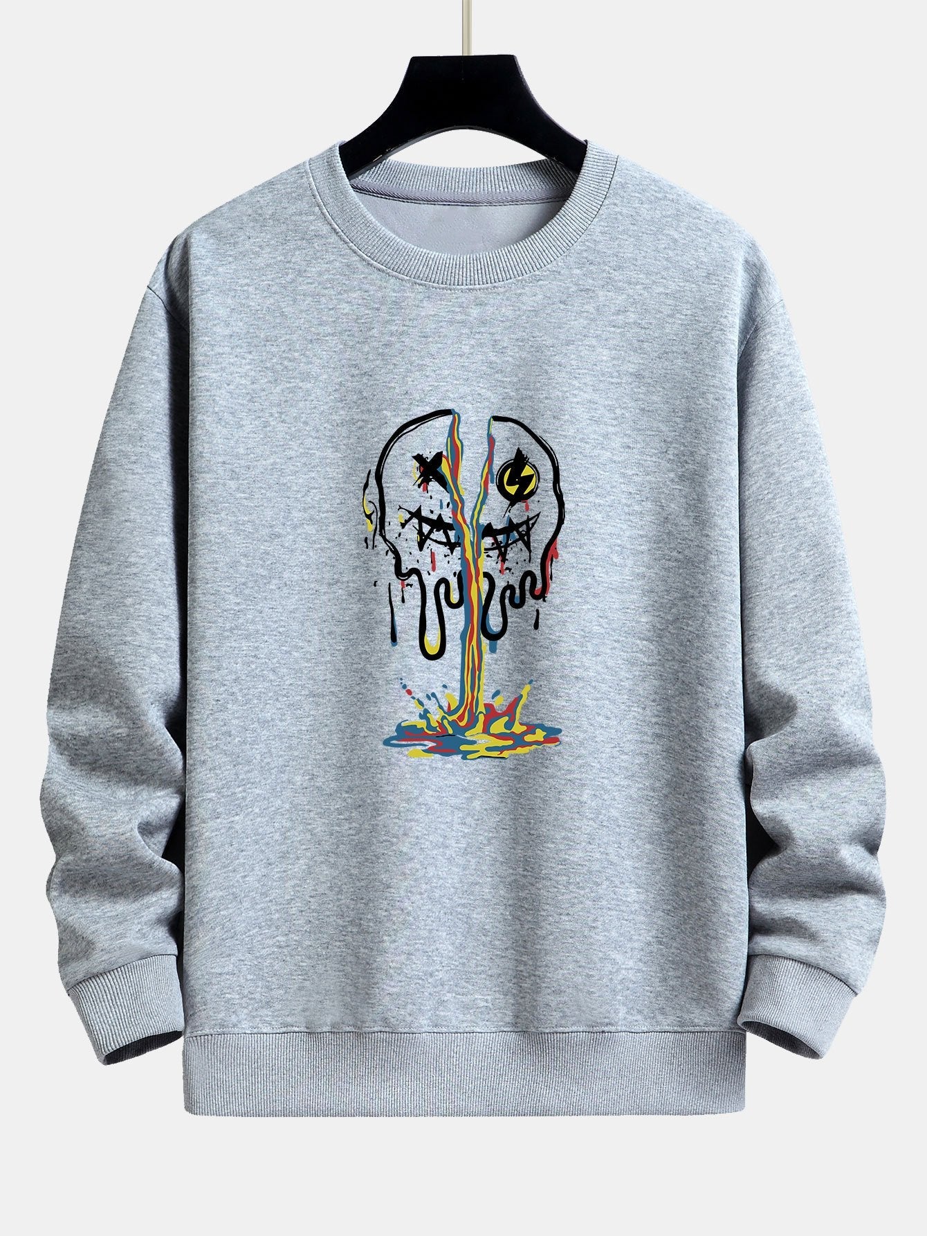 Sweat-shirt Coupe Relax à Imprimé Smiley Dissolvant Coloré