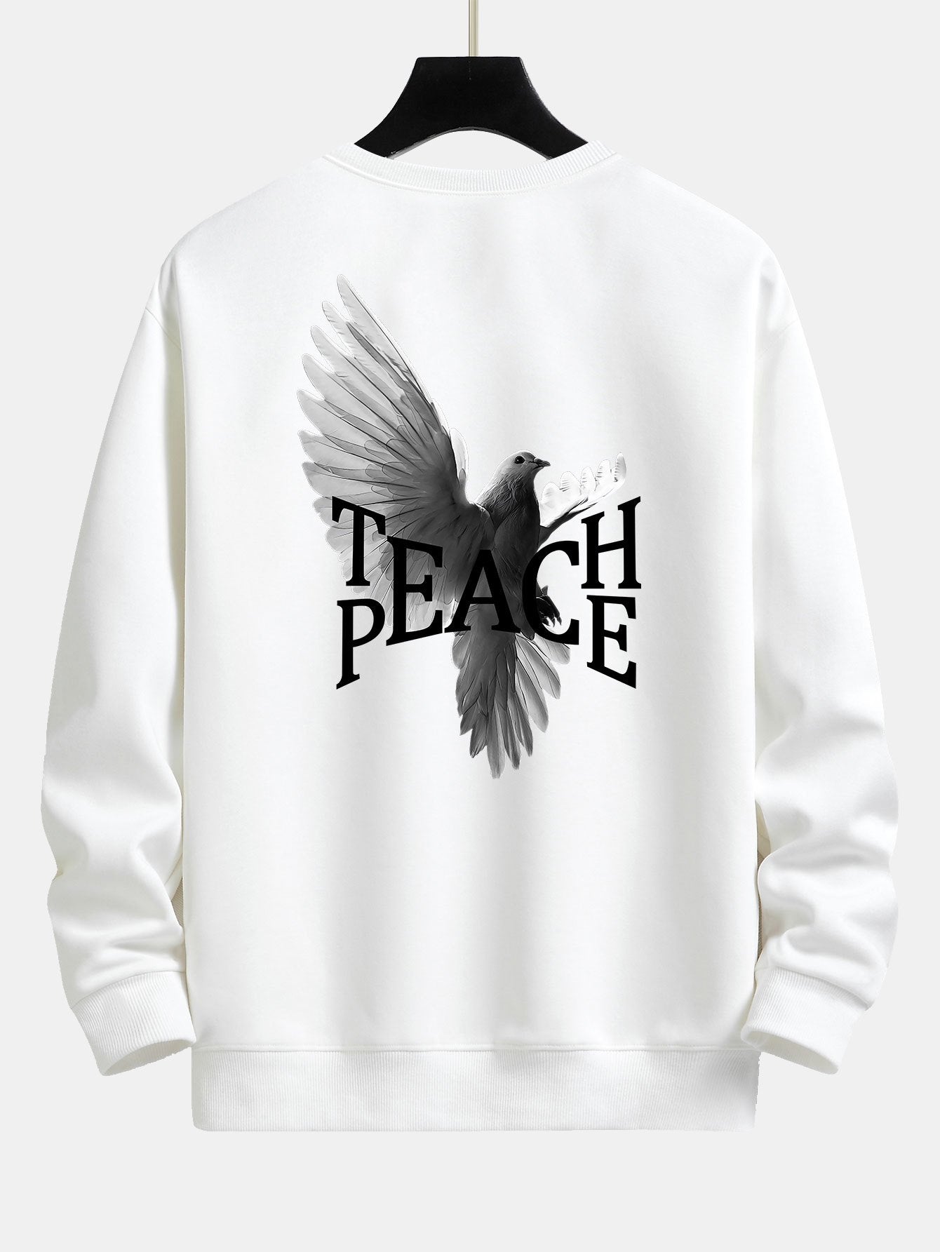 Sweat-shirt coupe décontractée à imprimé Peace Dove