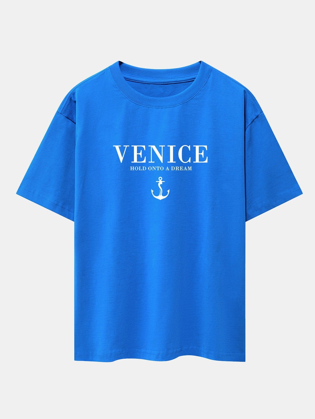 T-shirt oversize à épaules tombantes et imprimé ancre de Venise